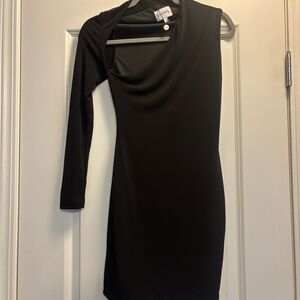 SNDYS. Black One Long Sleeve body con mini Dress Size Small